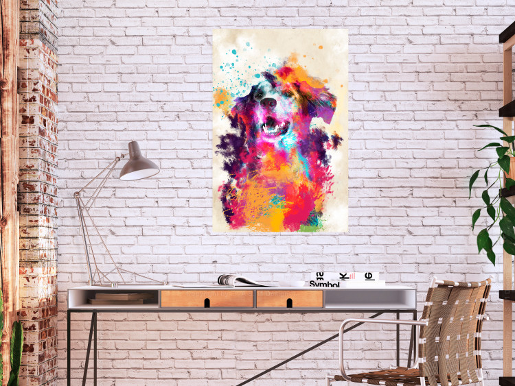Poster Watercolor Dog - unique colorful abstraction with domestic animal 128858 additionalImage 4