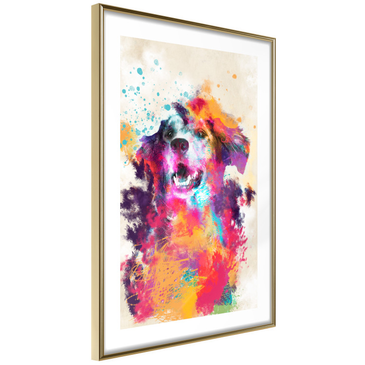 Poster Watercolor Dog - unique colorful abstraction with domestic animal 128858 additionalImage 9
