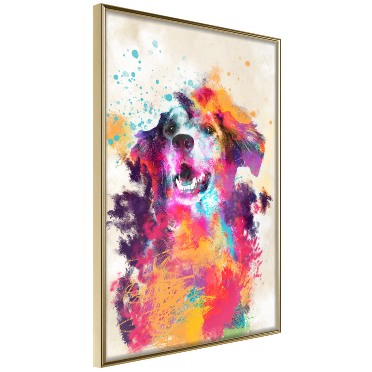 Poster Watercolor Dog - unique colorful abstraction with domestic animal 128858 additionalImage 12