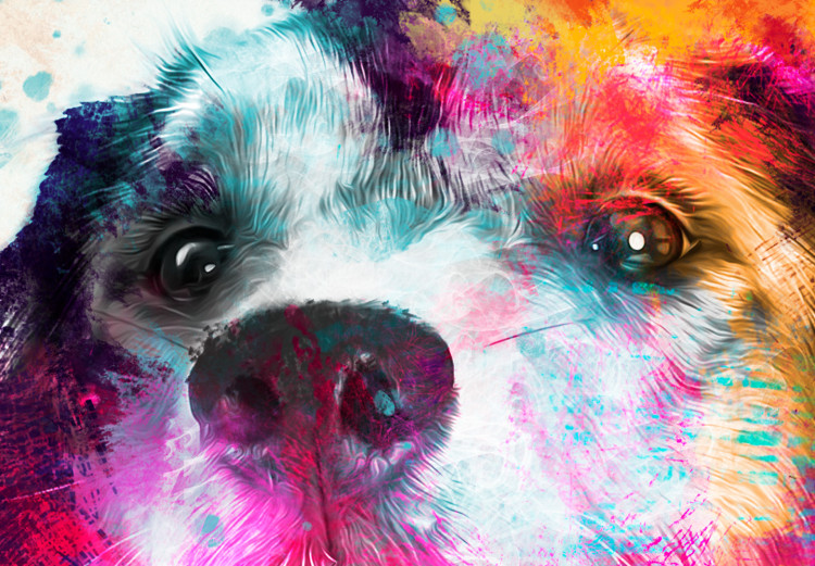 Poster Watercolor Dog - unique colorful abstraction with domestic animal 128858 additionalImage 11