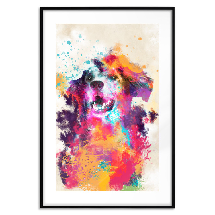 Poster Watercolor Dog - unique colorful abstraction with domestic animal 128858 additionalImage 15