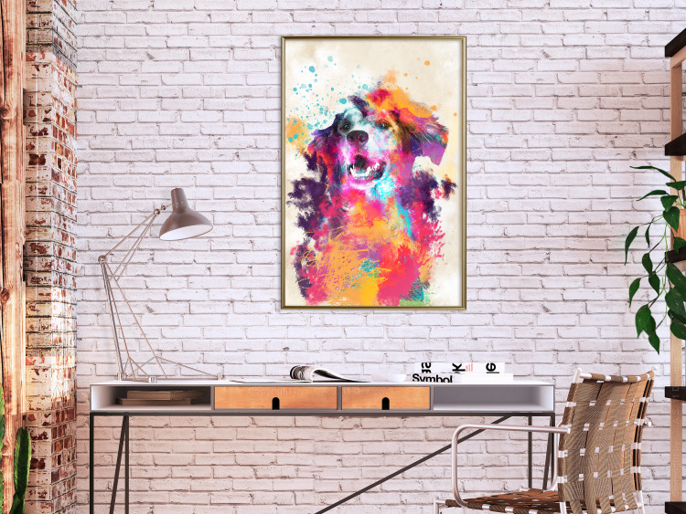 Poster Watercolor Dog - unique colorful abstraction with domestic animal 128858 additionalImage 5