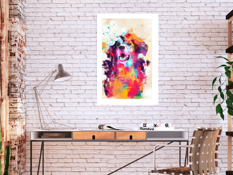 Poster Watercolor Dog - unique colorful abstraction with domestic animal 128858 additionalImage 5