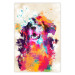 Poster Watercolor Dog - unique colorful abstraction with domestic animal 128858