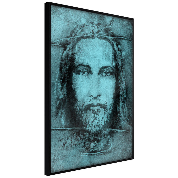 Poster Turin Shroud in Turquoise - sacred composition with a portrait of Jesus 129358 additionalImage 11