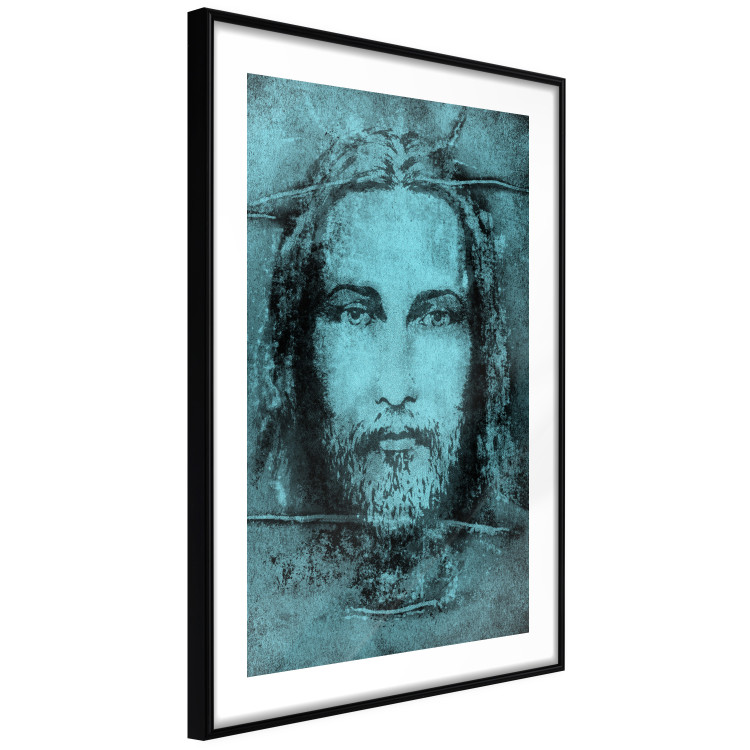 Poster Turin Shroud in Turquoise - sacred composition with a portrait of Jesus 129358 additionalImage 8