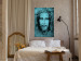 Poster Turin Shroud in Turquoise - sacred composition with a portrait of Jesus 129358 additionalThumb 2