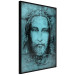 Poster Turin Shroud in Turquoise - sacred composition with a portrait of Jesus 129358 additionalThumb 11