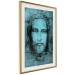 Poster Turin Shroud in Turquoise - sacred composition with a portrait of Jesus 129358 additionalThumb 3