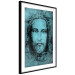 Poster Turin Shroud in Turquoise - sacred composition with a portrait of Jesus 129358 additionalThumb 8