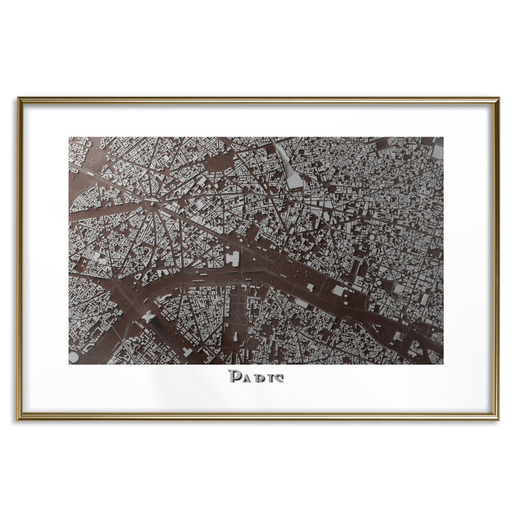 Wall Poster Brown Map of Paris - city map and English text on a white background 130758 additionalImage 16