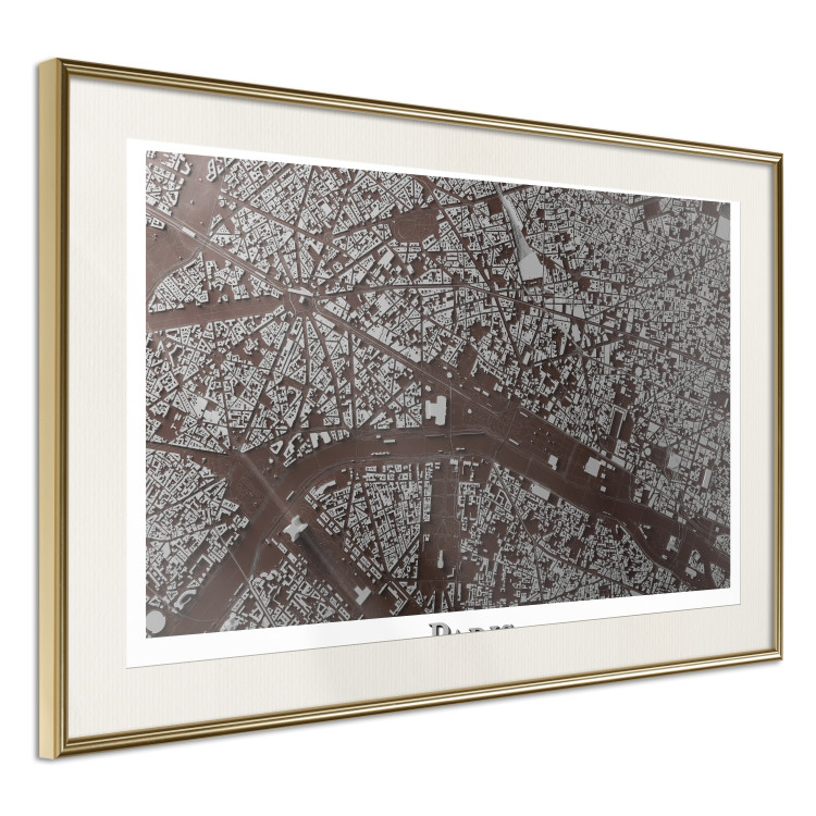 Wall Poster Brown Map of Paris - city map and English text on a white background 130758 additionalImage 3
