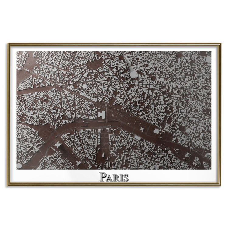 Wall Poster Brown Map of Paris - city map and English text on a white background 130758 additionalImage 21