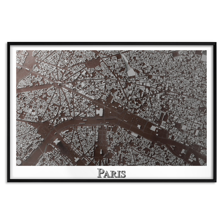 Wall Poster Brown Map of Paris - city map and English text on a white background 130758 additionalImage 15