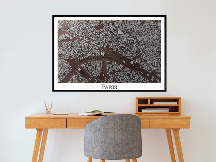 Wall Poster Brown Map of Paris - city map and English text on a white background 130758 additionalImage 4