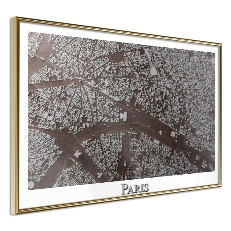 Wall Poster Brown Map of Paris - city map and English text on a white background 130758 additionalImage 14