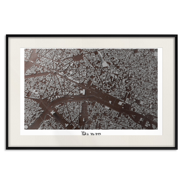 Wall Poster Brown Map of Paris - city map and English text on a white background 130758 additionalImage 19