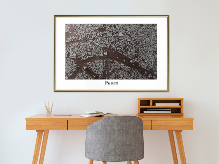 Wall Poster Brown Map of Paris - city map and English text on a white background 130758 additionalImage 15