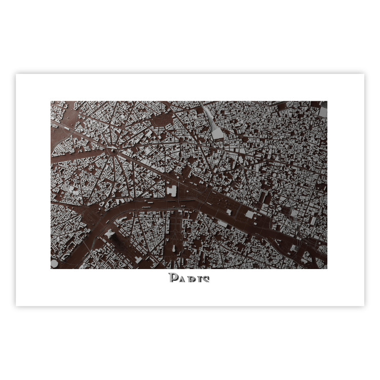 Wall Poster Brown Map of Paris - city map and English text on a white background 130758 additionalImage 25