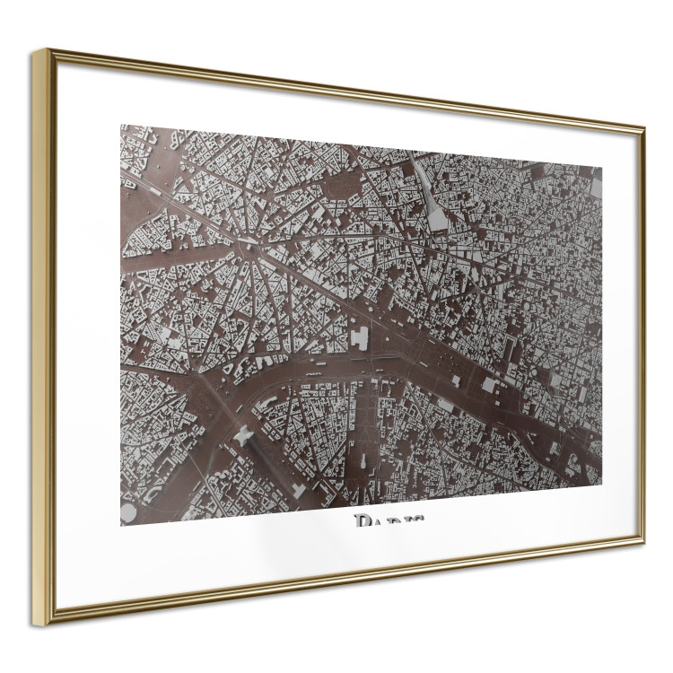 Wall Poster Brown Map of Paris - city map and English text on a white background 130758 additionalImage 9