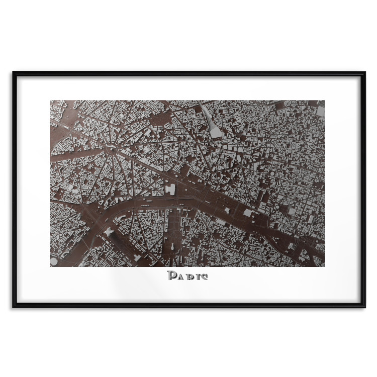 Wall Poster Brown Map of Paris - city map and English text on a white background 130758 additionalImage 16