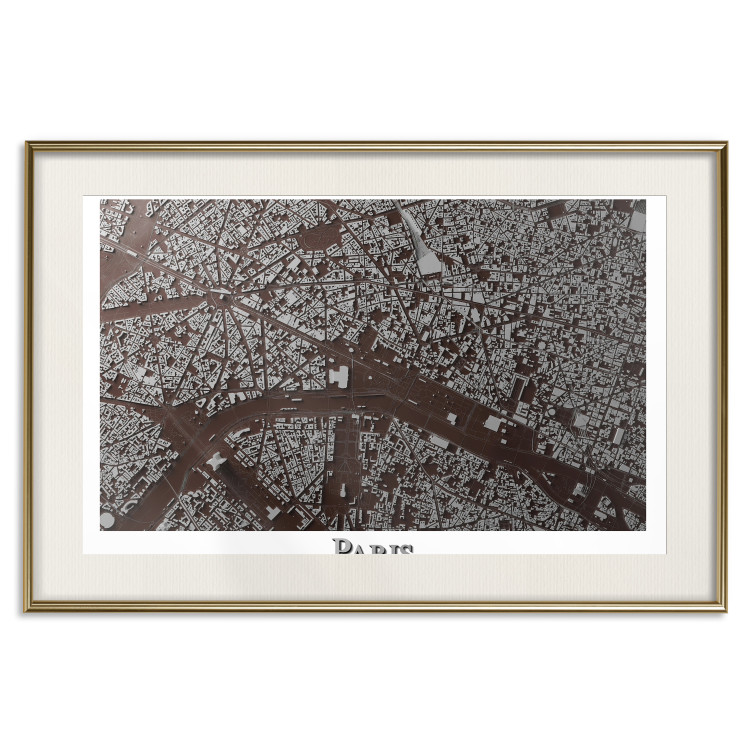 Wall Poster Brown Map of Paris - city map and English text on a white background 130758 additionalImage 20