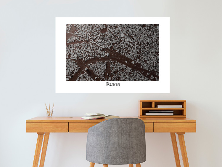 Wall Poster Brown Map of Paris - city map and English text on a white background 130758 additionalImage 5