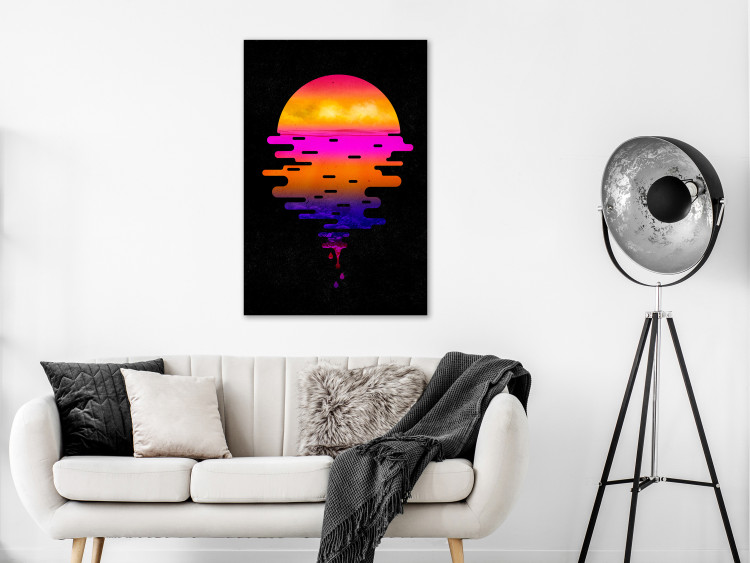 Canvas Print Colourful sunset - youth graphic on a black background 131758 additionalImage 3