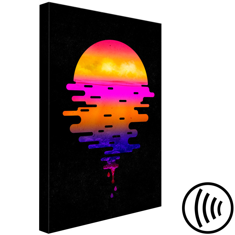 Canvas Print Colourful sunset - youth graphic on a black background 131758 additionalImage 6