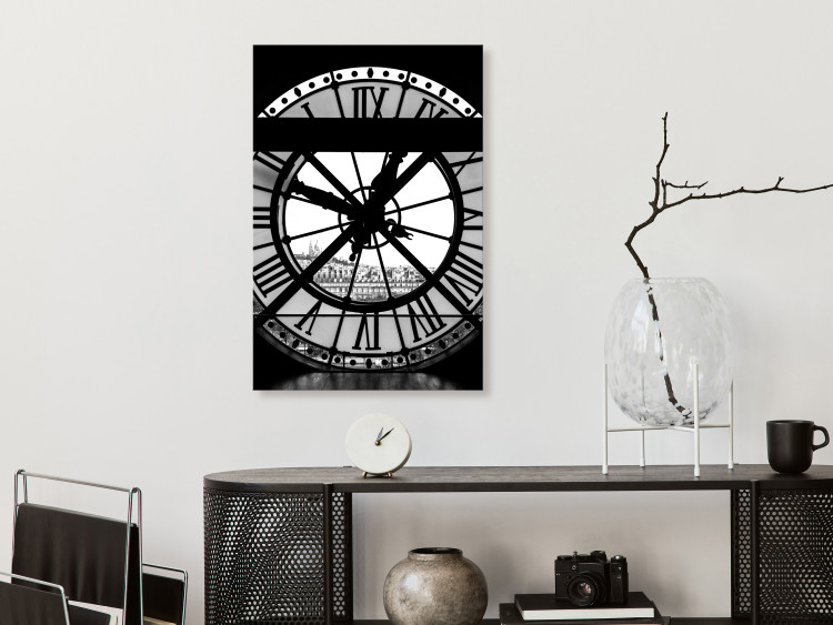 Canvas Print Sacré-Coeur basilica clock - black-white graphic of Paris architecture 132258 additionalImage 3