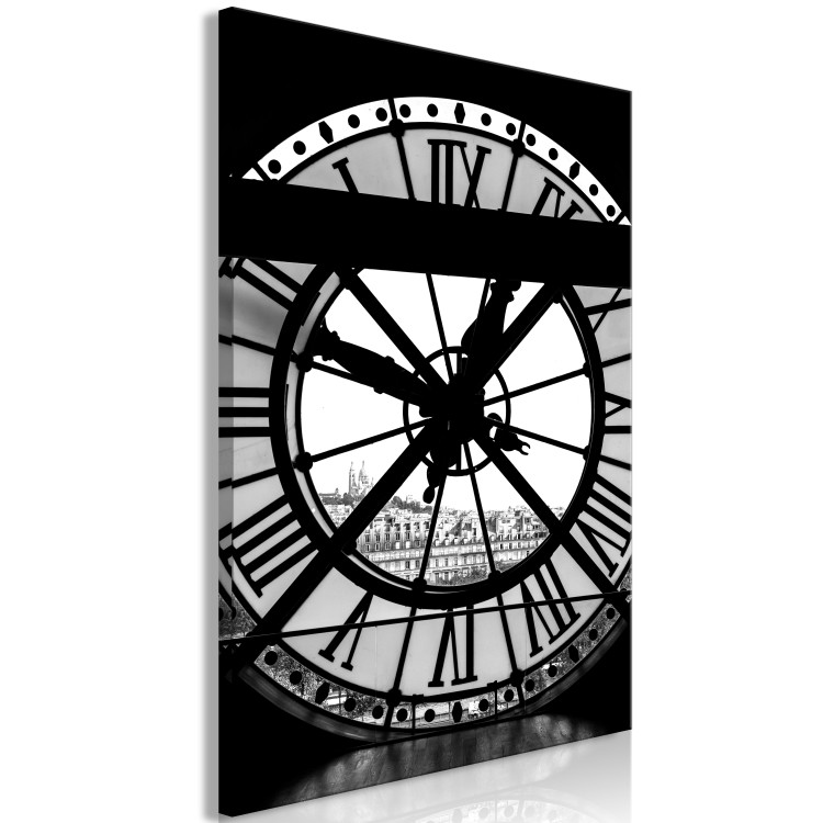 Canvas Print Sacré-Coeur basilica clock - black-white graphic of Paris architecture 132258 additionalImage 2