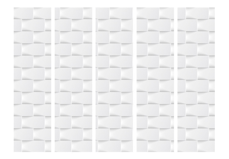 Room Divider Screen Abstract Screen II (5-piece) - white geometric composition 132658 additionalImage 3
