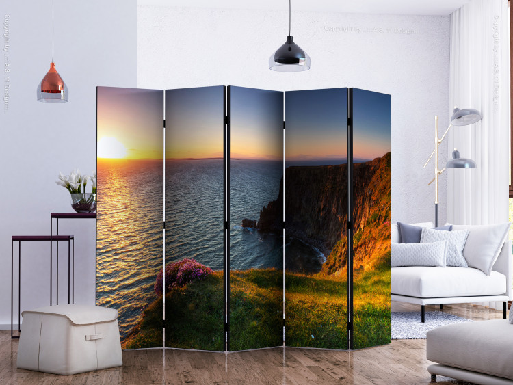 Folding Screen Sunset: Cliffs of Moher II (5-piece) - seascape 132758 additionalImage 2