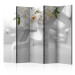 Room Divider Abstract Mirage II - lilies and geometric figures on white background 133658