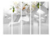 Room Divider Abstract Mirage II - lilies and geometric figures on white background 133658 additionalThumb 3