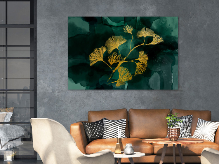 Canvas Golden Ginkgo (1-piece) Wide - landscape of plant in glamour style 134458 additionalImage 3