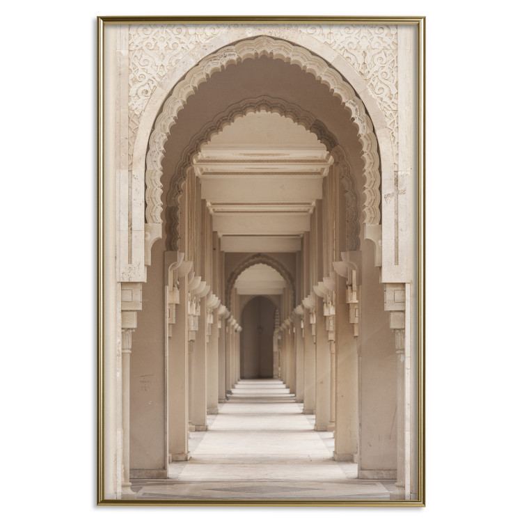 Wall Poster Oriental Arches - bright corridor architecture amidst columns in Morocco 134758 additionalImage 21