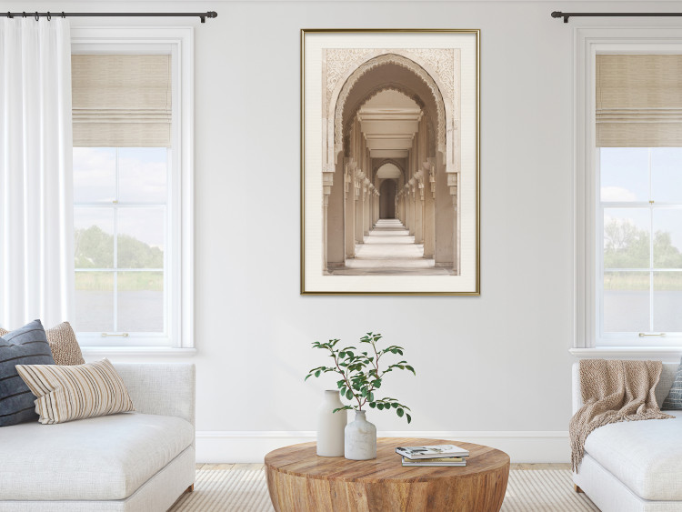 Wall Poster Oriental Arches - bright corridor architecture amidst columns in Morocco 134758 additionalImage 22