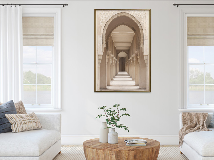 Wall Poster Oriental Arches - bright corridor architecture amidst columns in Morocco 134758 additionalImage 5
