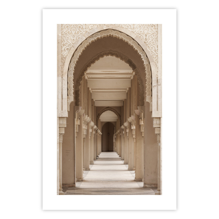 Wall Poster Oriental Arches - bright corridor architecture amidst columns in Morocco 134758 additionalImage 25