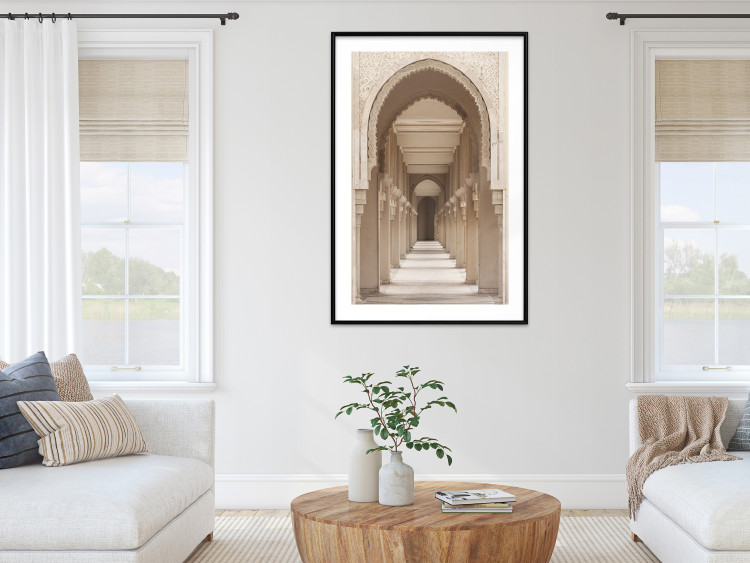 Wall Poster Oriental Arches - bright corridor architecture amidst columns in Morocco 134758 additionalImage 18