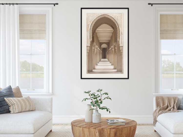 Wall Poster Oriental Arches - bright corridor architecture amidst columns in Morocco 134758 additionalImage 24