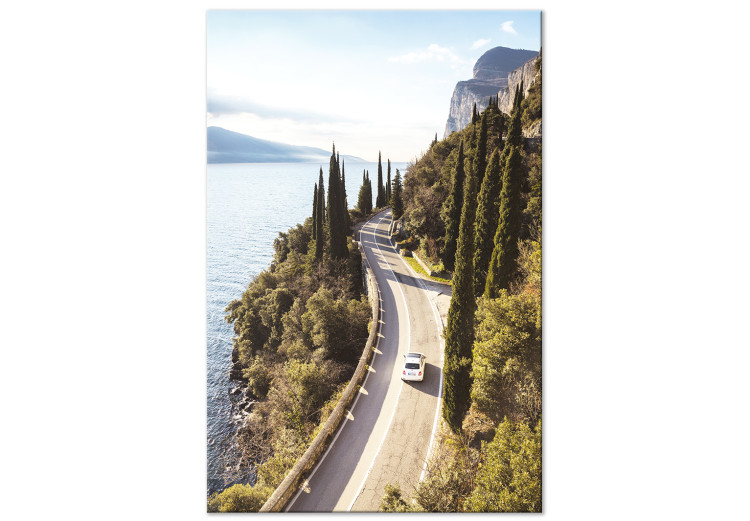 Canvas Print View of Lake Garda - summer landscape with winding, mountain road 135858
