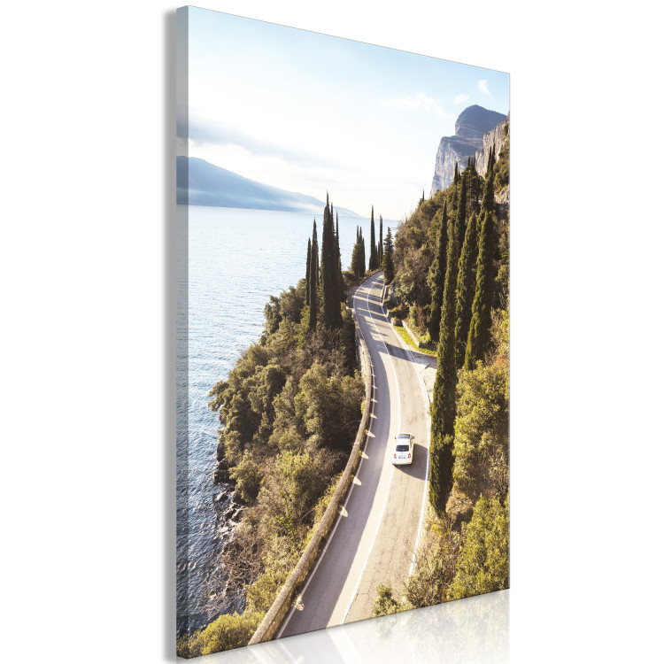 Canvas Print View of Lake Garda - summer landscape with winding, mountain road 135858 additionalImage 2