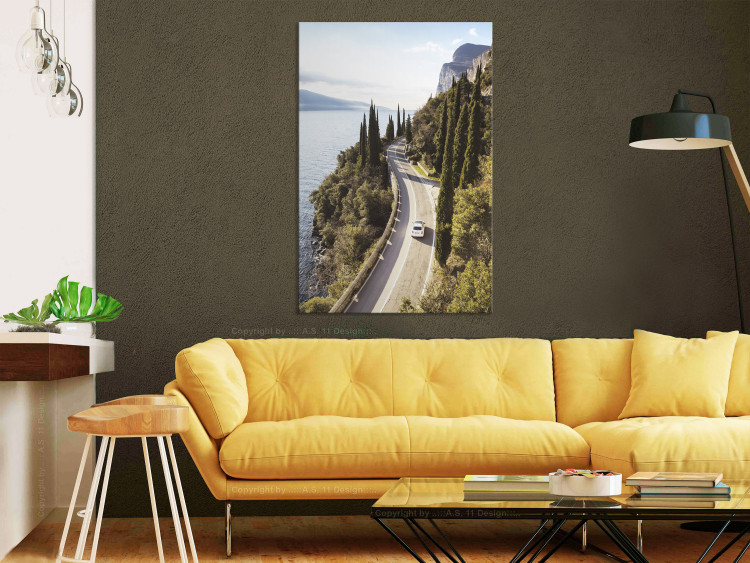 Canvas Print View of Lake Garda - summer landscape with winding, mountain road 135858 additionalImage 3