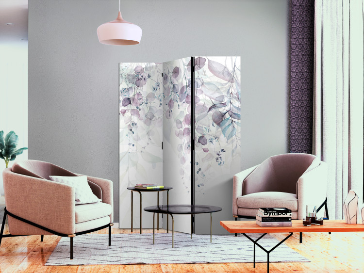 Room Separator Touch of Nature - Second Variant (3-piece) - Colorful leaves on white 136158 additionalImage 4