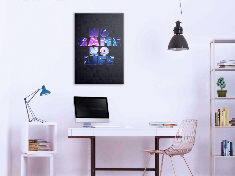 Canvas Print No Game No Life (1-piece) Vertical - geometric texts on background 138058 additionalImage 3
