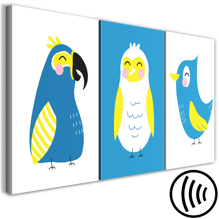 Canvas Bird Trio (3-piece) - colorful bird composition for children 143458 additionalImage 6