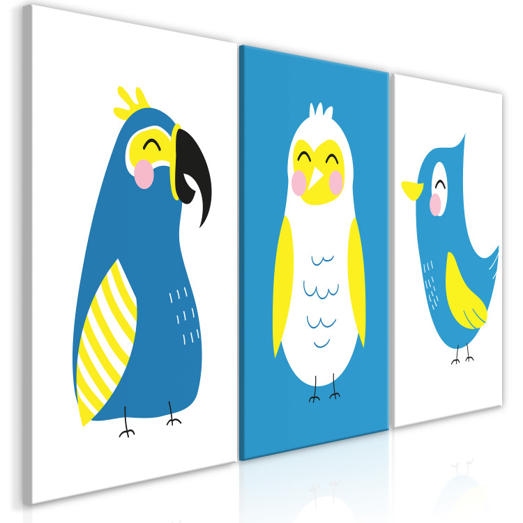 Canvas Bird Trio (3-piece) - colorful bird composition for children 143458 additionalImage 2