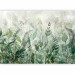 Photo Wallpaper Watercolour meadow - green leaf motif on a grey background 143858 additionalThumb 5